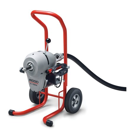 Ridgid K-1500SP-A 120V Machine with A-1 Operator’s Mitt and A-12 Pin Key, Plus: A-34-12 Rear Guide Hose,  46902